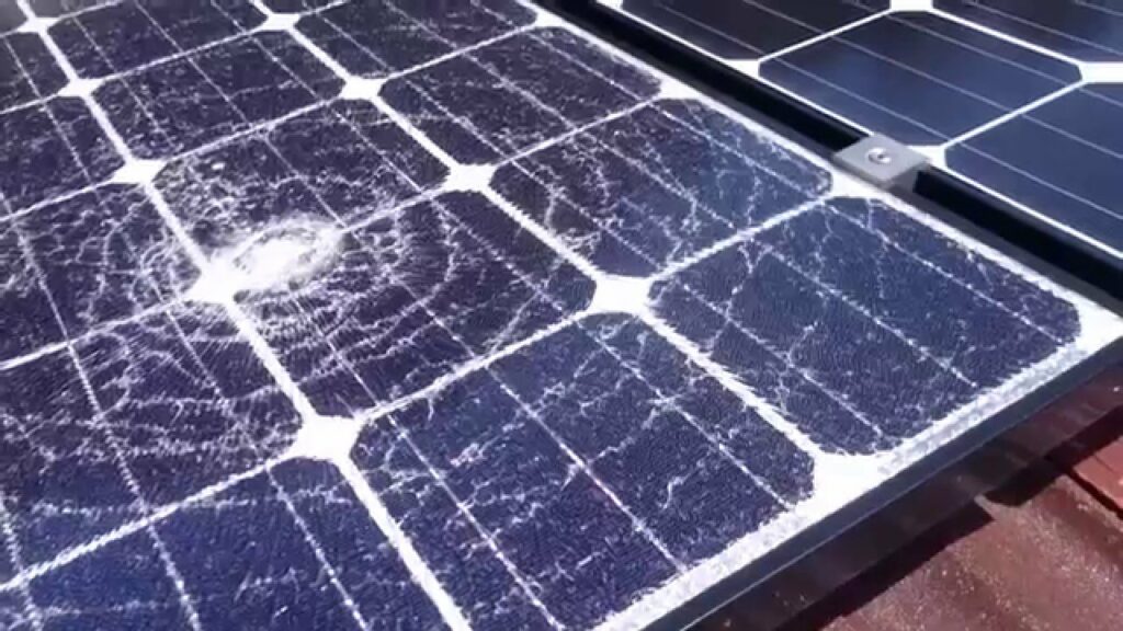 Hail Damaged Solar Panel